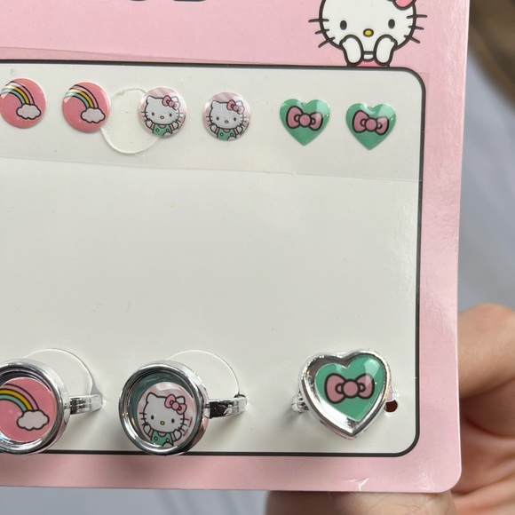Hello Kitty Club Stick On Earrings and Rings Set - Australia Show Bags Exclusive - Picture 5 of 5